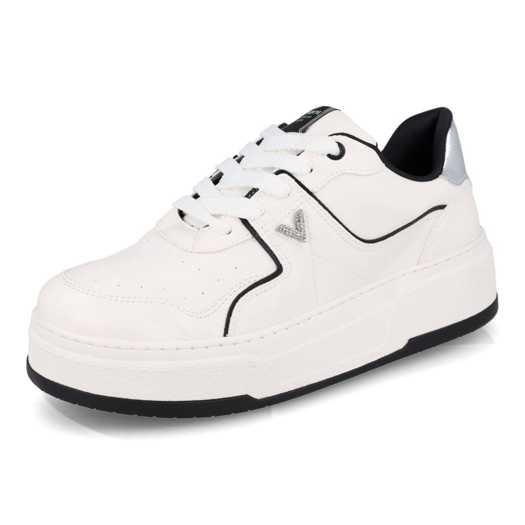 Via Marte Tenis Casual 223007-01 Branco-Milk-Preto-Prata New Floater-Napa-Napa-Metal Dakar_10_999999992675562_30